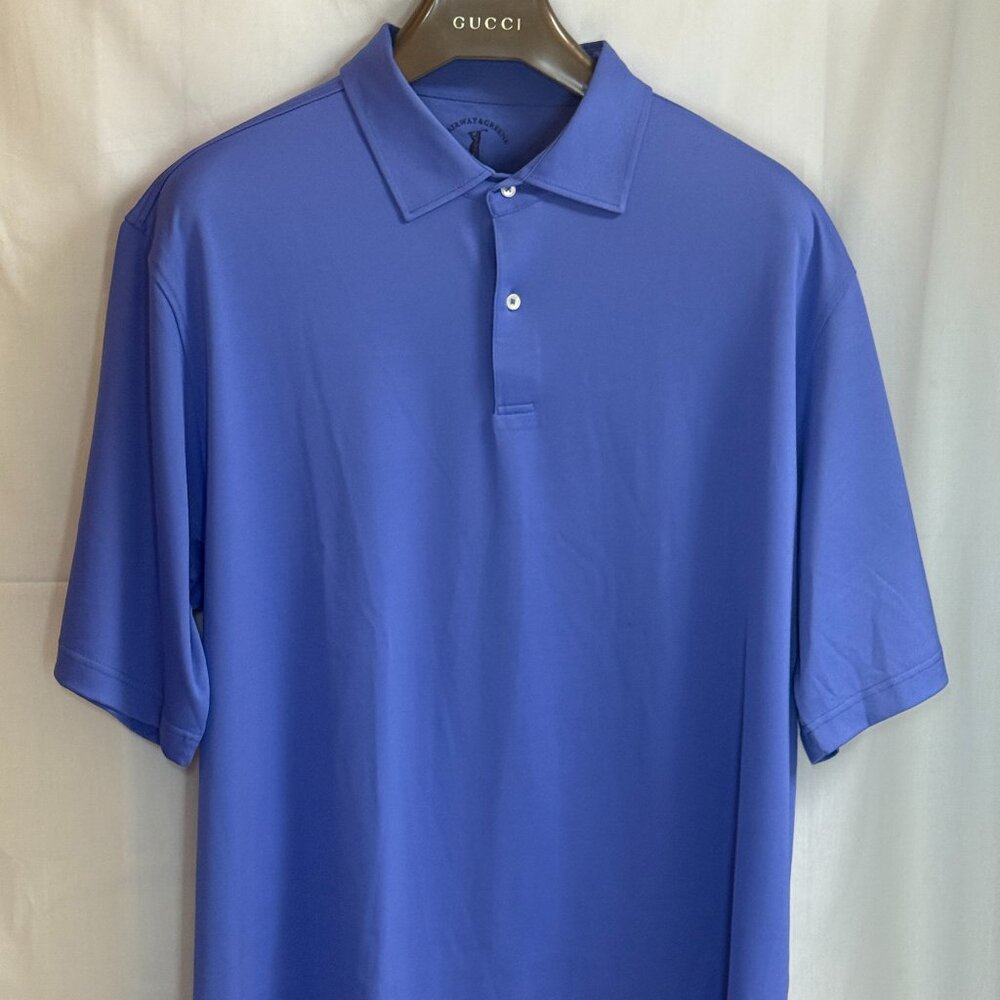 Fairway & Greene Tech Men's Short Sleeve w/ Collar Polo Shirt-Cornflower Blue-XL